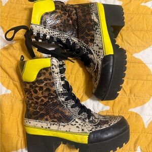 snakeskin combat boots